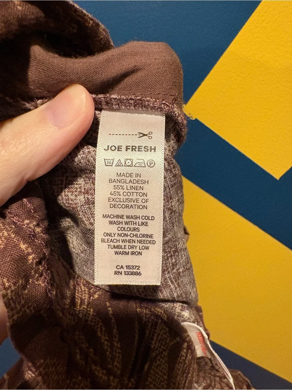 Joe Fresh Chocolate Brown Leaf Print 5